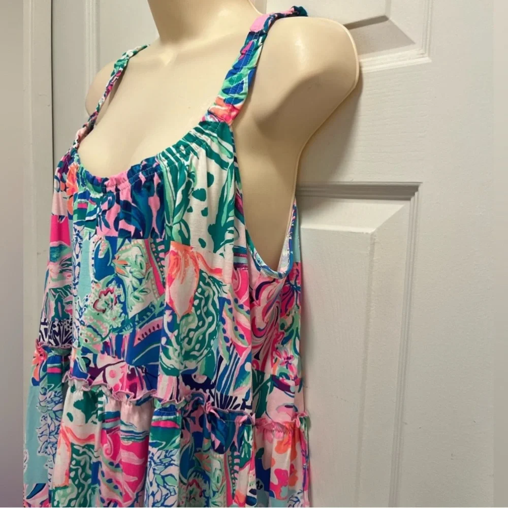 Lilly Pulitzer Loro Tiered Maxi Dress in Multi Patch to Match - Large - EUC - Picture 9 of 16